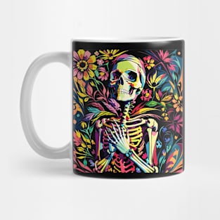 Skull head with flowers Mug
